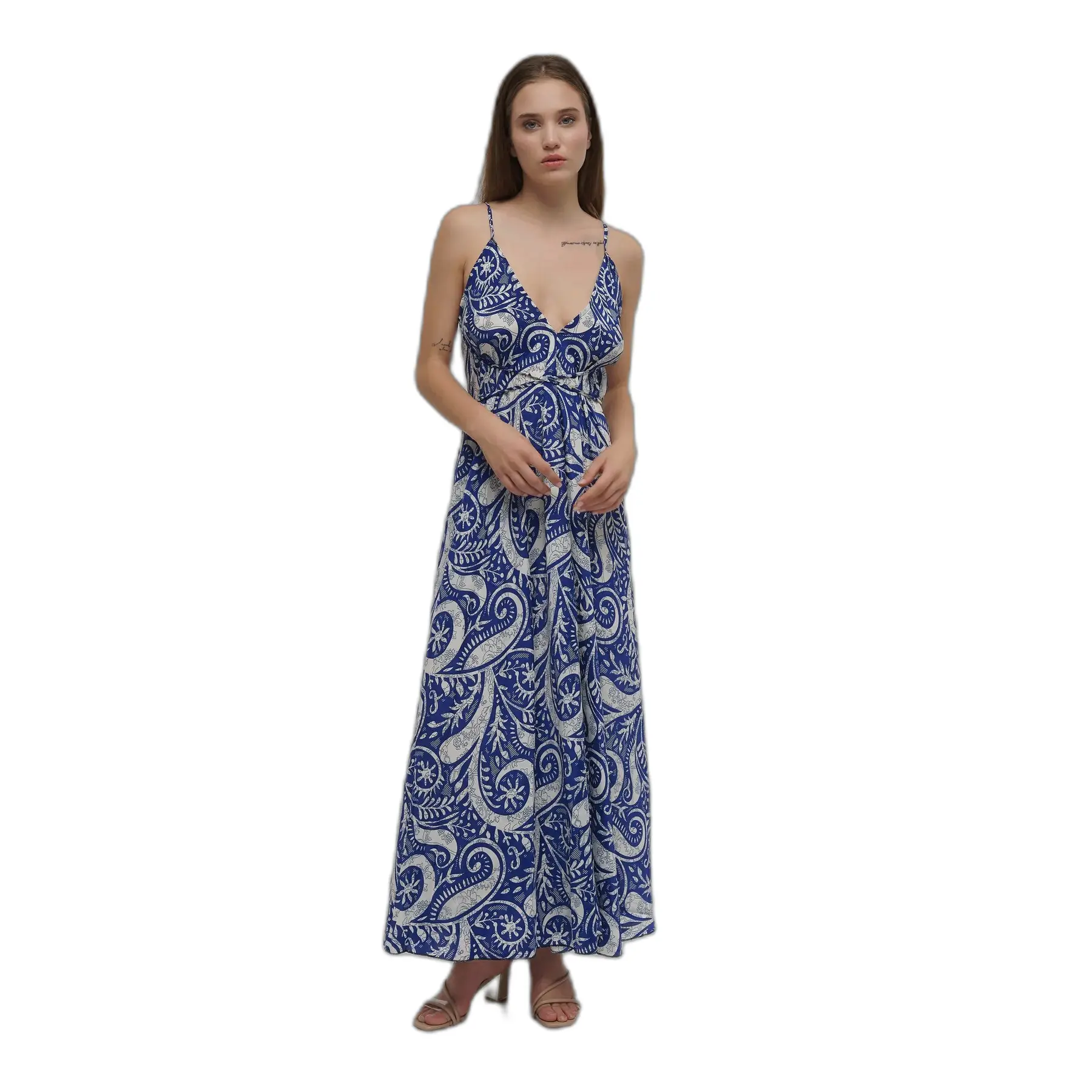 Maxi Jurk Met Ontblote Rug Dames Ble Resort Collection