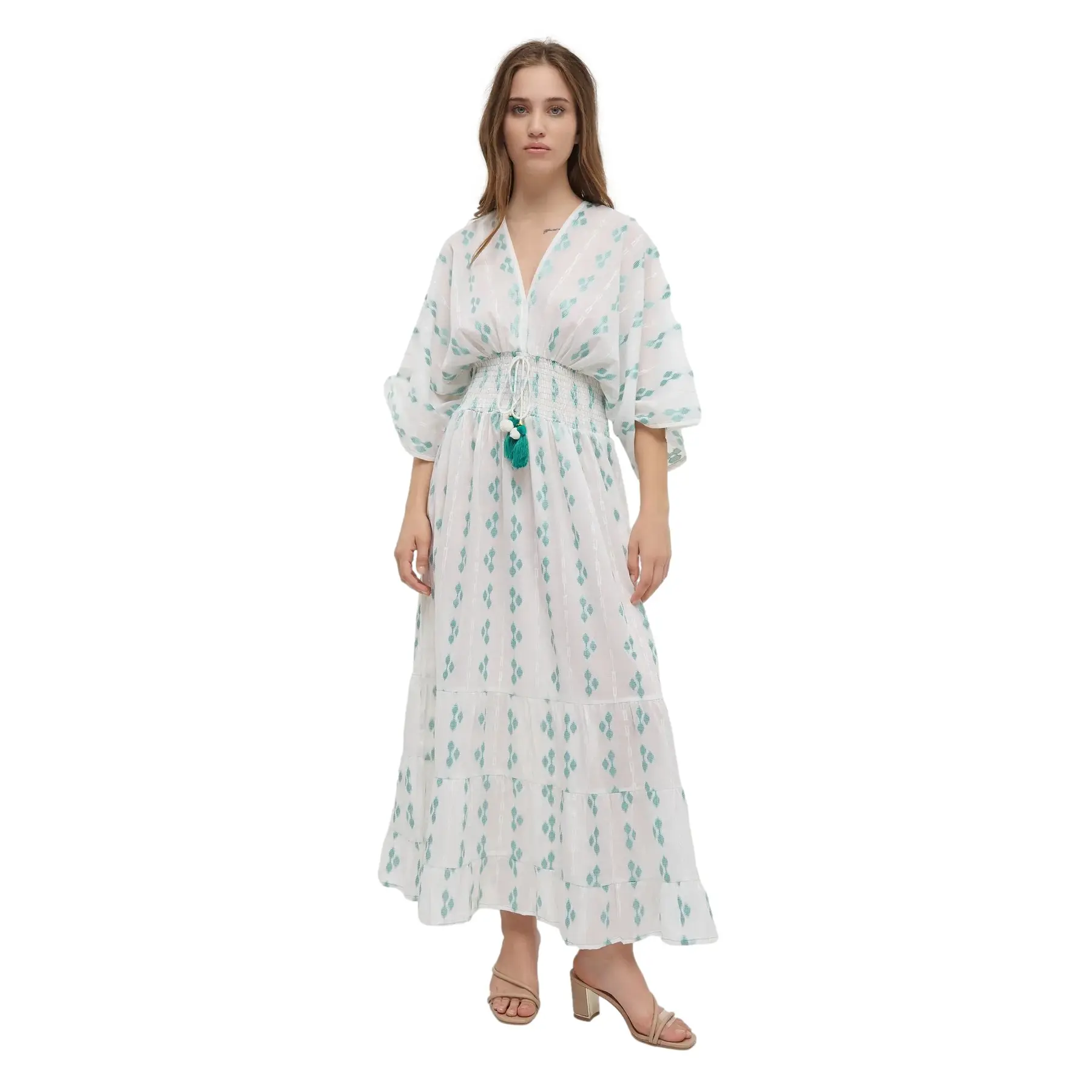 Maxi jurk met 3/4 mouwen voor dames Ble Resort Collection