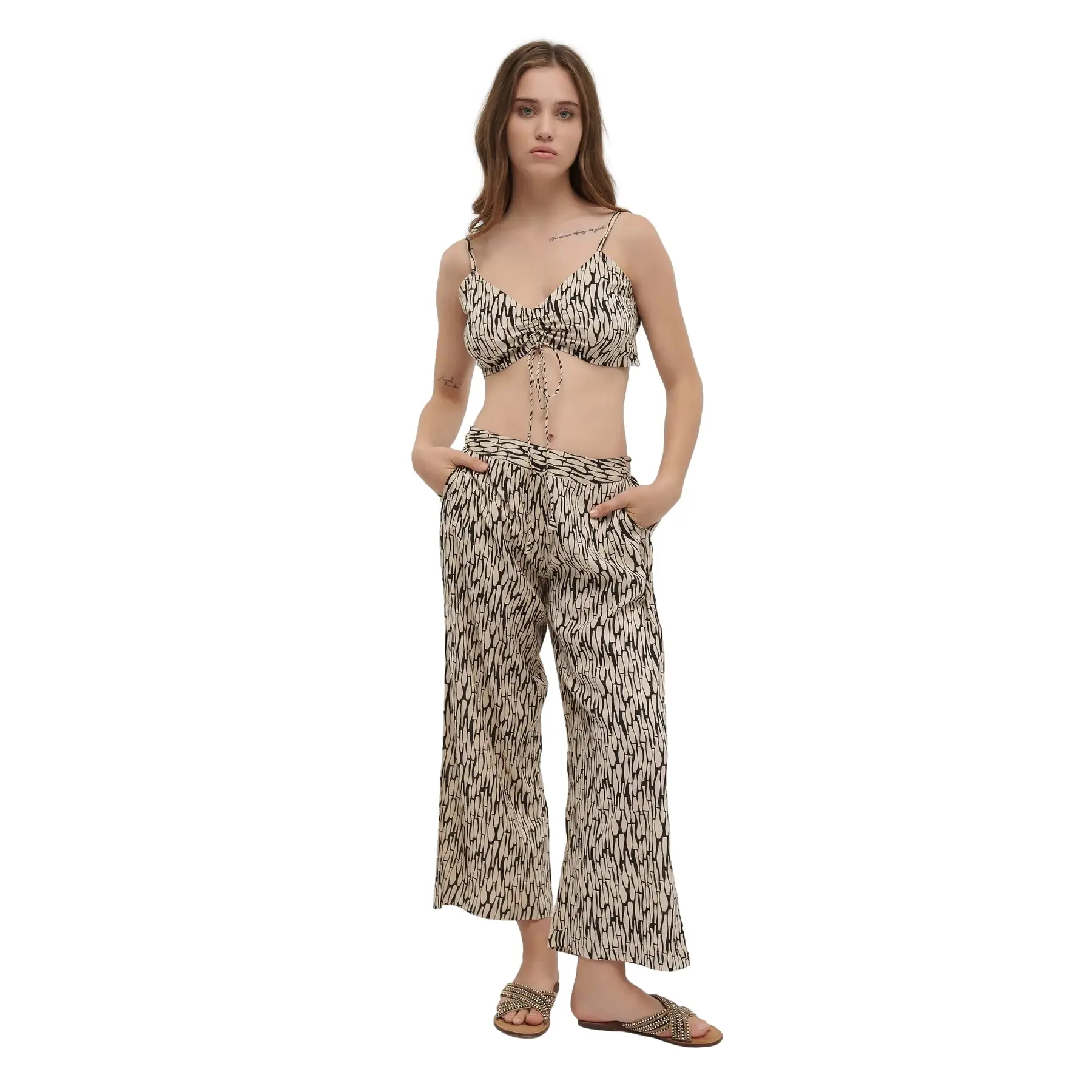 Kurzes Oberteil und Hose für Damen Ble Resort Collection
