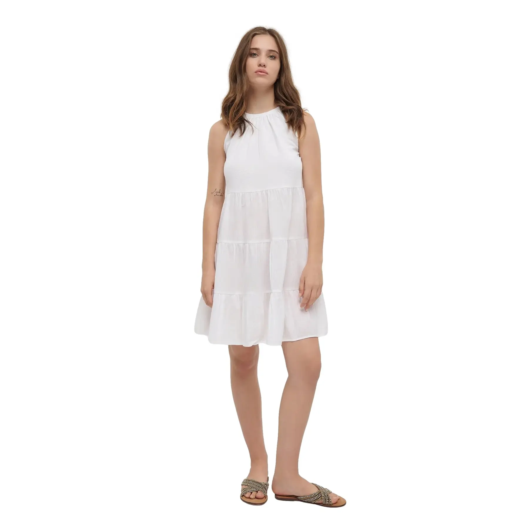 Ärmelloses Kleid aus Leinenmix für Damen Ble Resort Collection