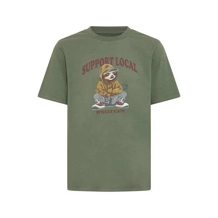 Blend Green Cotton T-Shirt Irving Funny Graphic