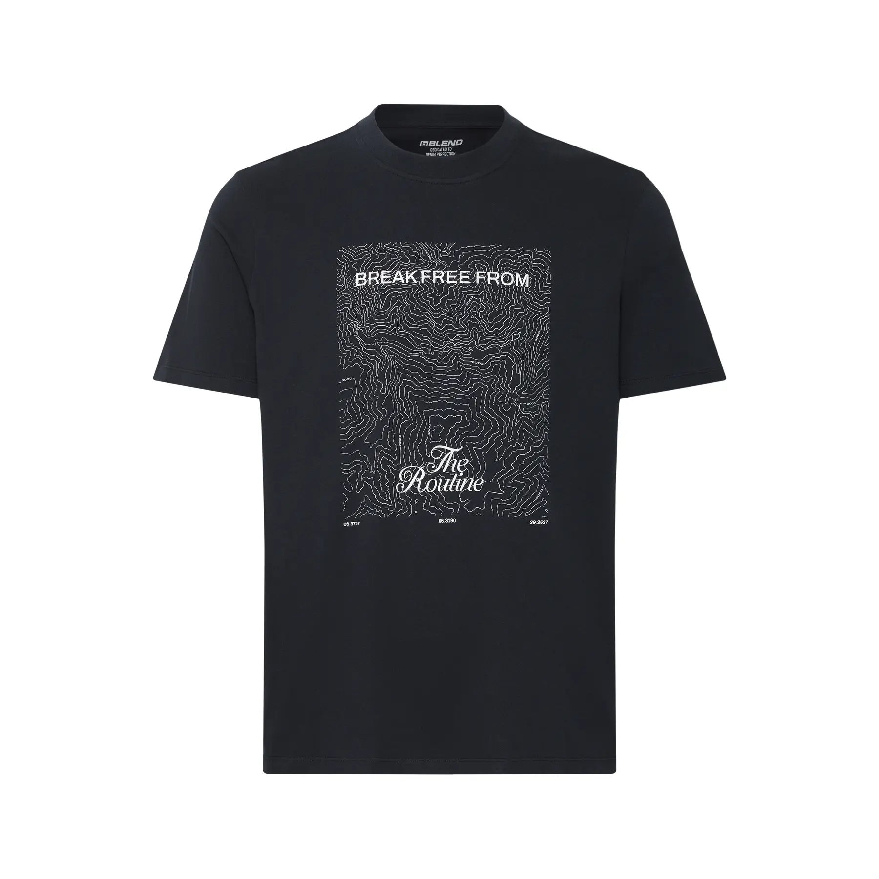 Blend Men's Noir T-Shirt Leyton Graphic