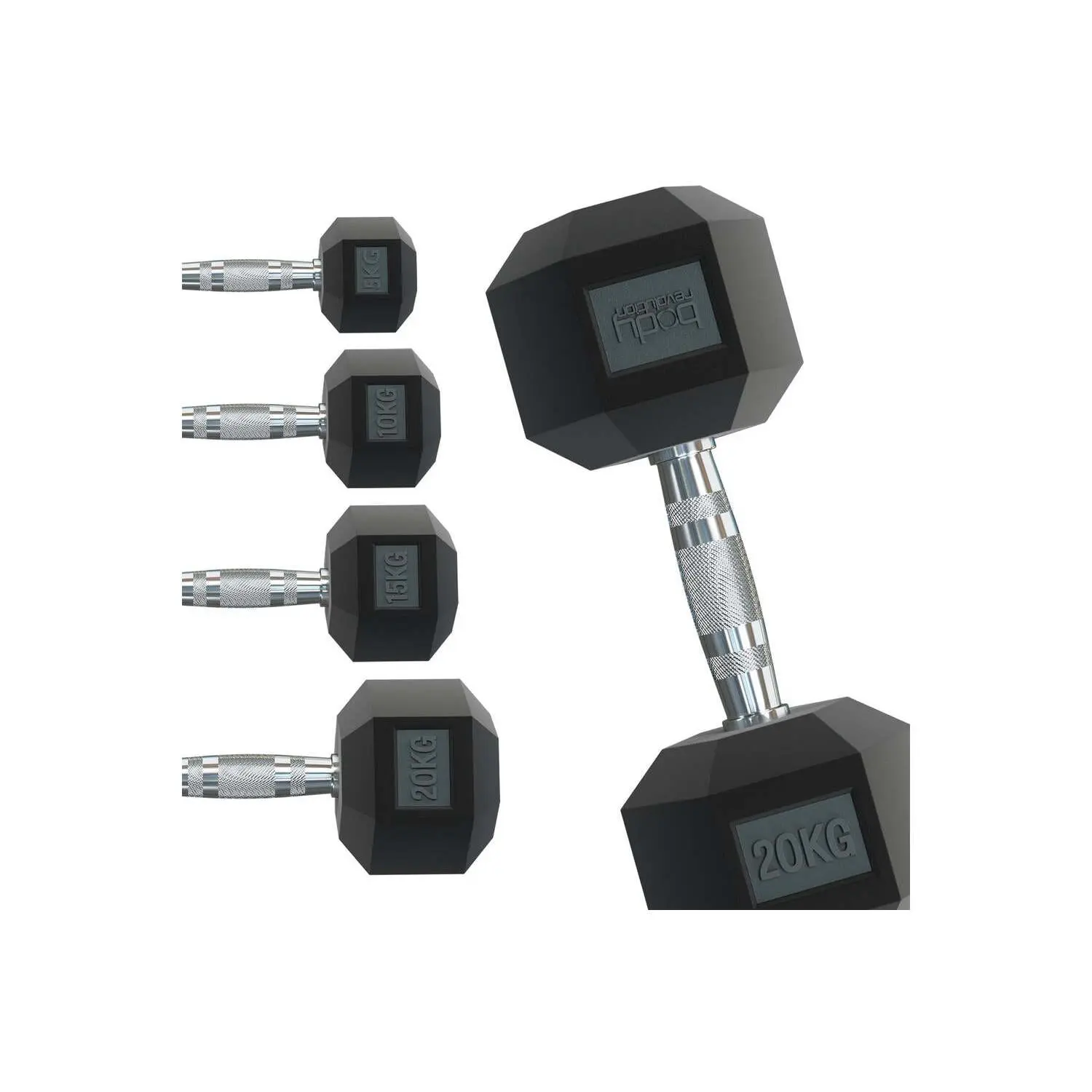Zeshoekige halter Body Revolution 5kg (x2)