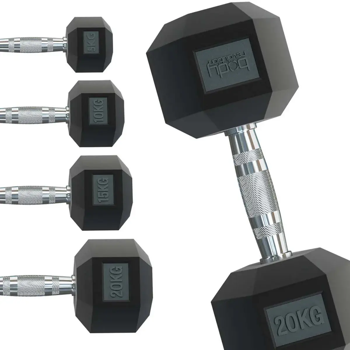 Zeshoekige halter Body Revolution 10kg (x2)