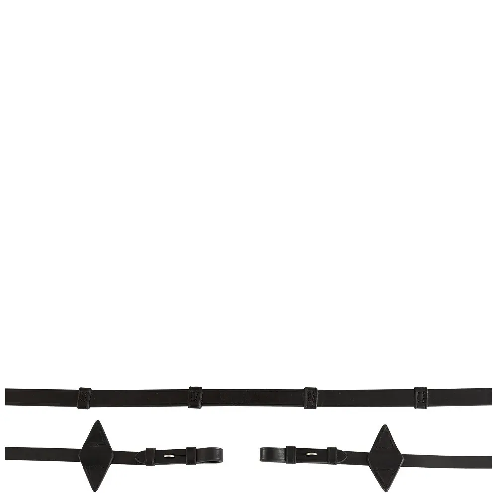 Leather horse reins with stoppers BR Equitation