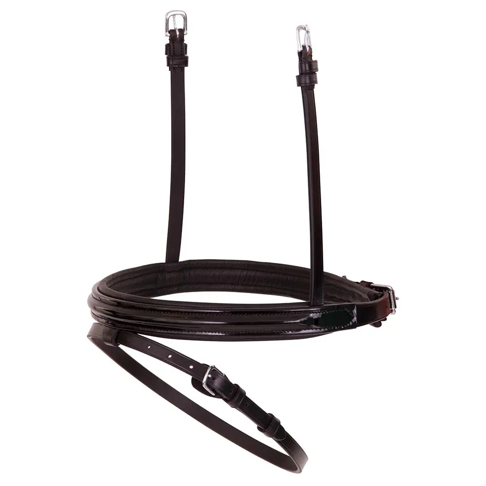 Combination leather horse noseband BR Equitation Lacquer