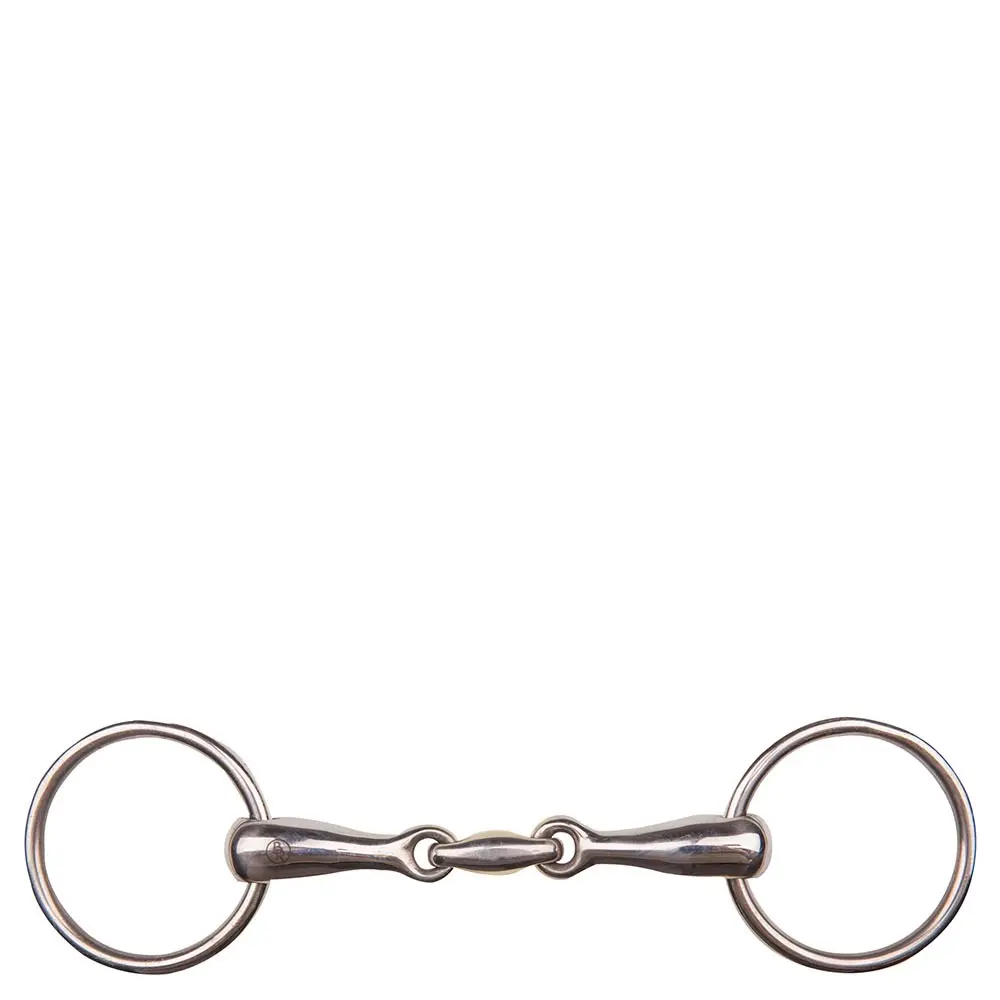Morso a doppio snaffle per cavallo in acciaio inox massiccio BR Equitation
