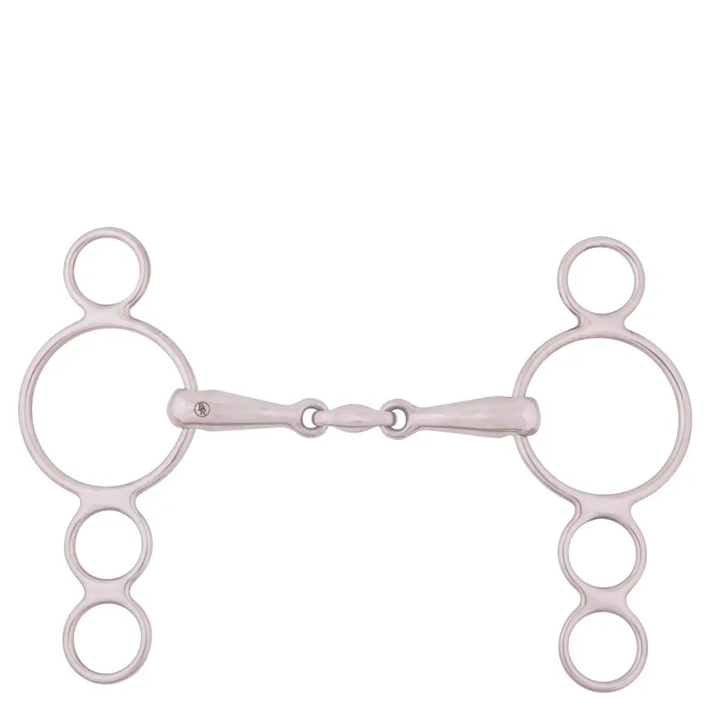 Adjustable 4 ring double curb stainless steel horse bit BR Equitation