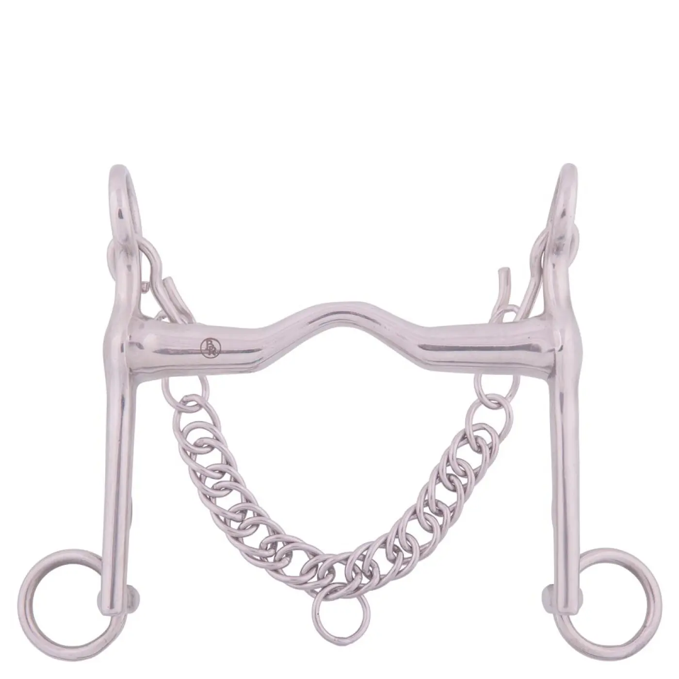 Bit with curb chain for solid stainless steel horse BR Equitation