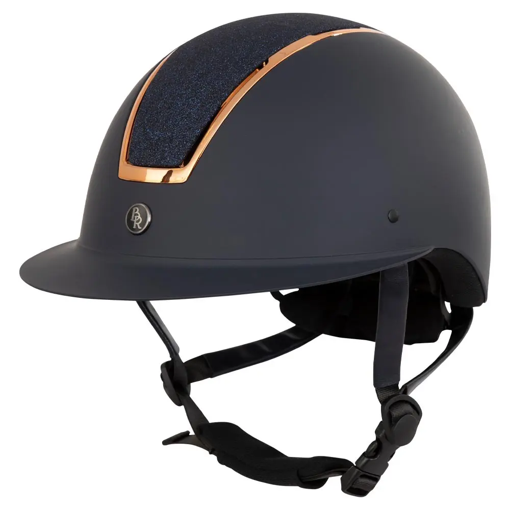 Casco da equitazione con visiera polo BR Equitation Omega Painted Glitter