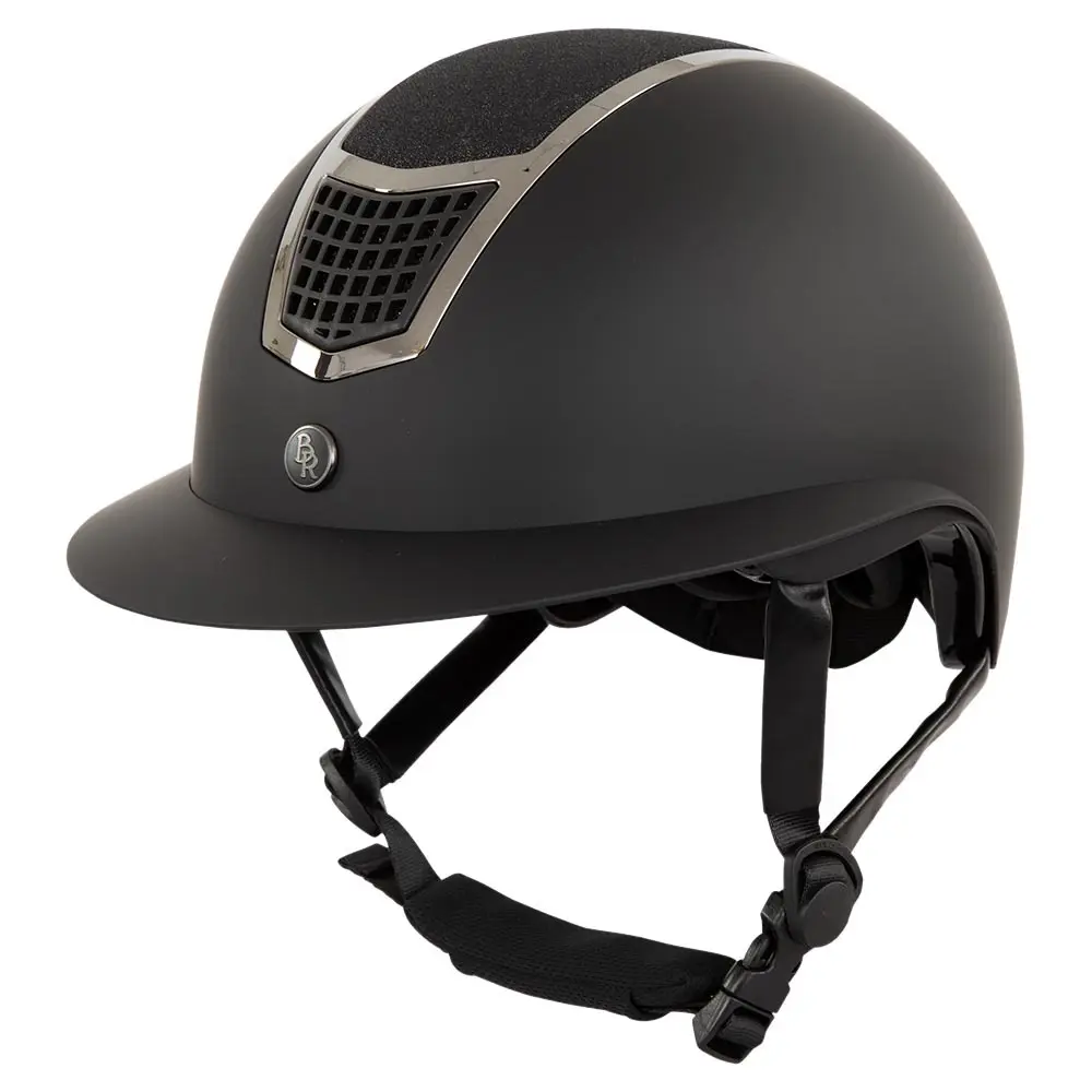 Casco da equitazione con paillettes e visiera polo BR Equitation Lambda Plus Glitter