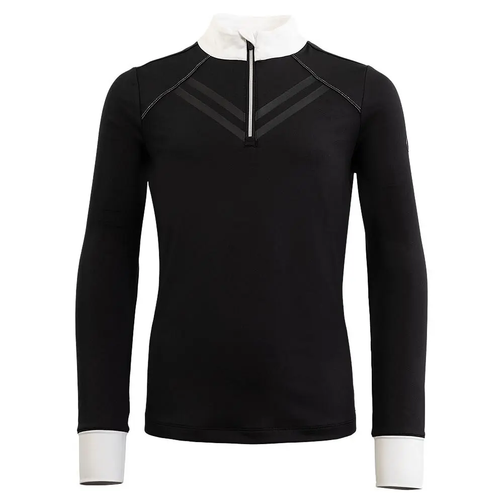 Turnier-Poloshirt mit langen Ärmeln Kind BR Equitation BR Equitationindisi - Farbe: Schwarz