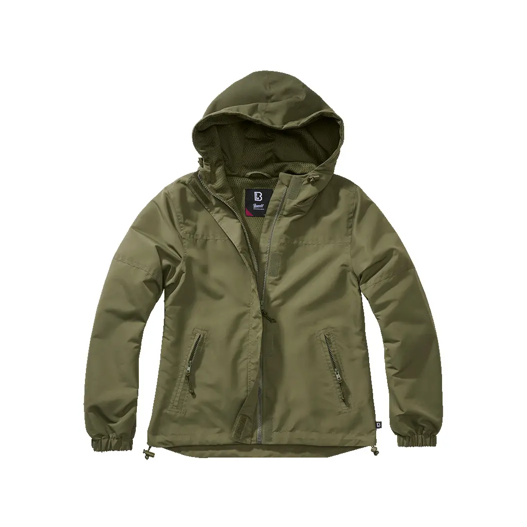 Giacca impermeabile con zip intera estate donna Brandit