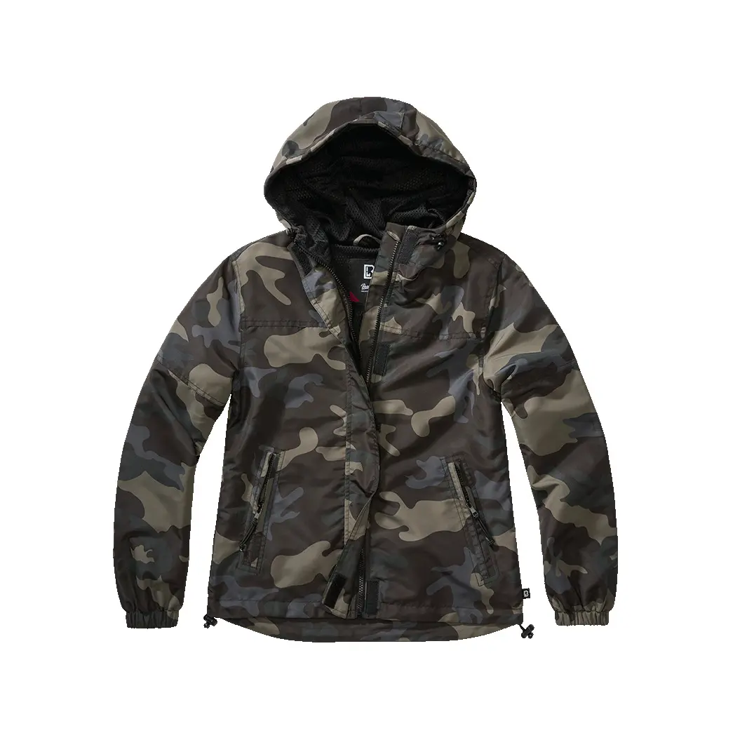 Giacca impermeabile con zip intera estate donna Brandit