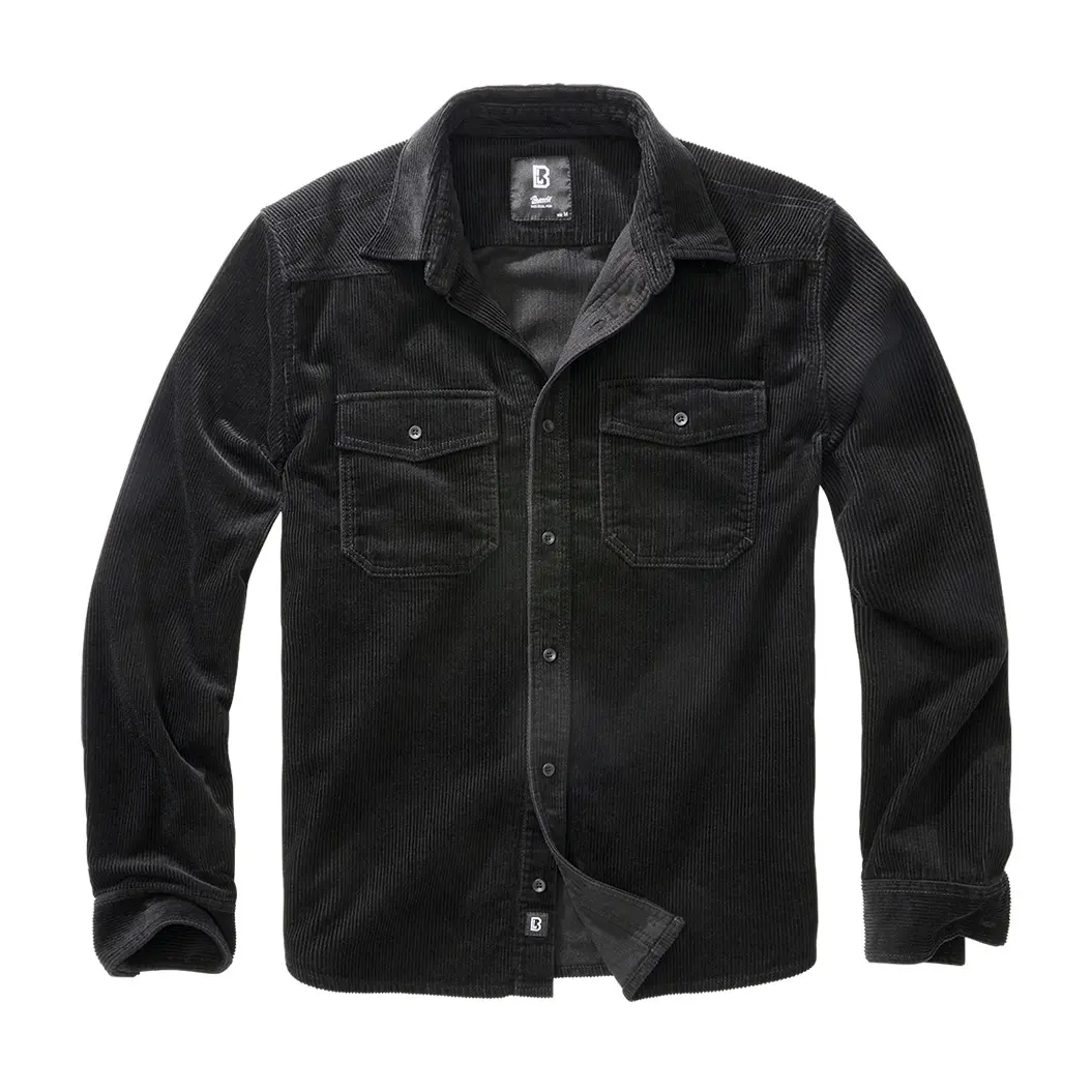 Camicia classica a maniche lunghe in velluto Brandit