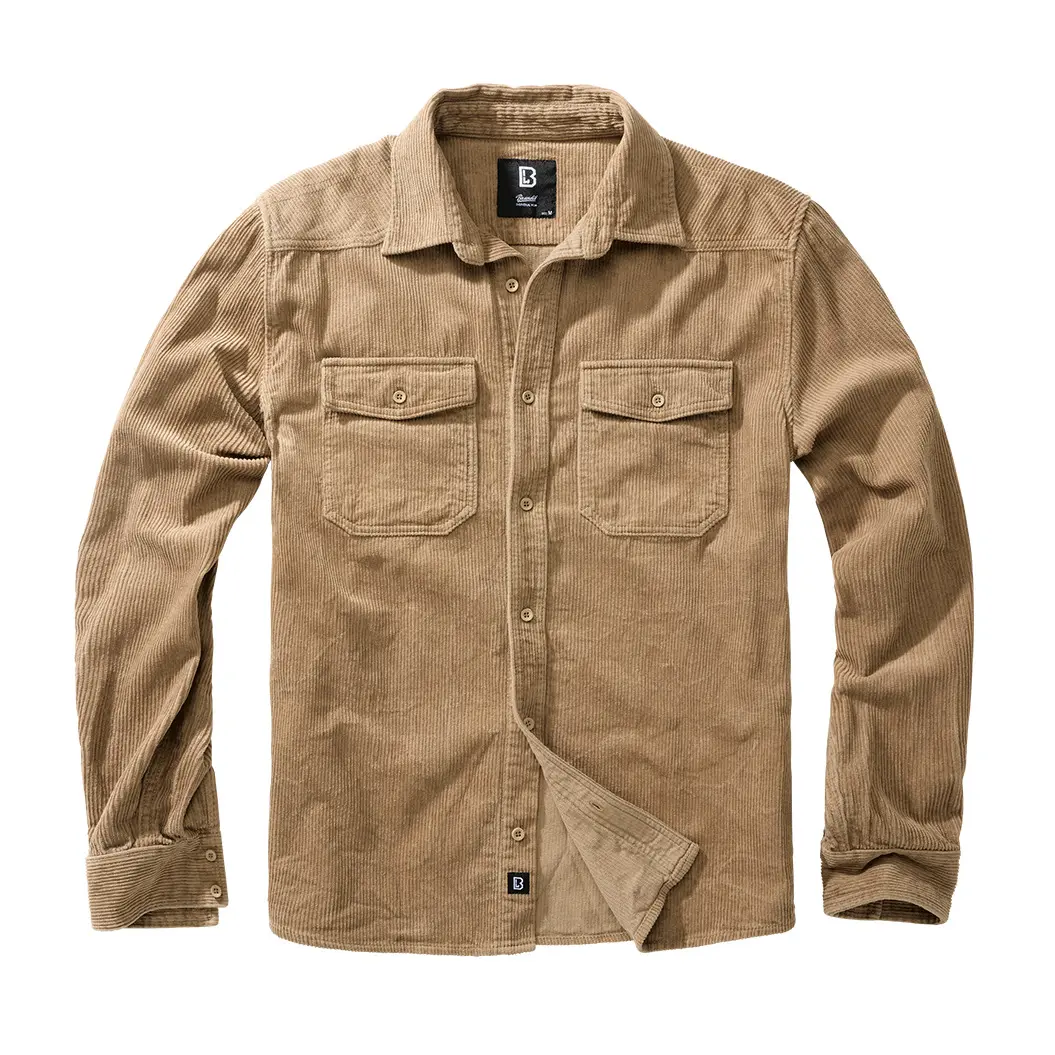 Camicia classica a maniche lunghe in velluto