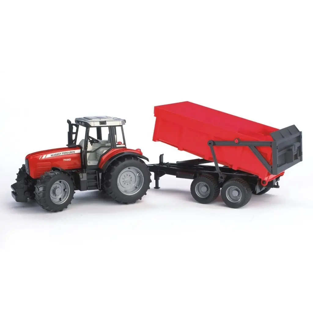 Auto Spiele - massey fergusson7480 mit Kippanhänger Bruder