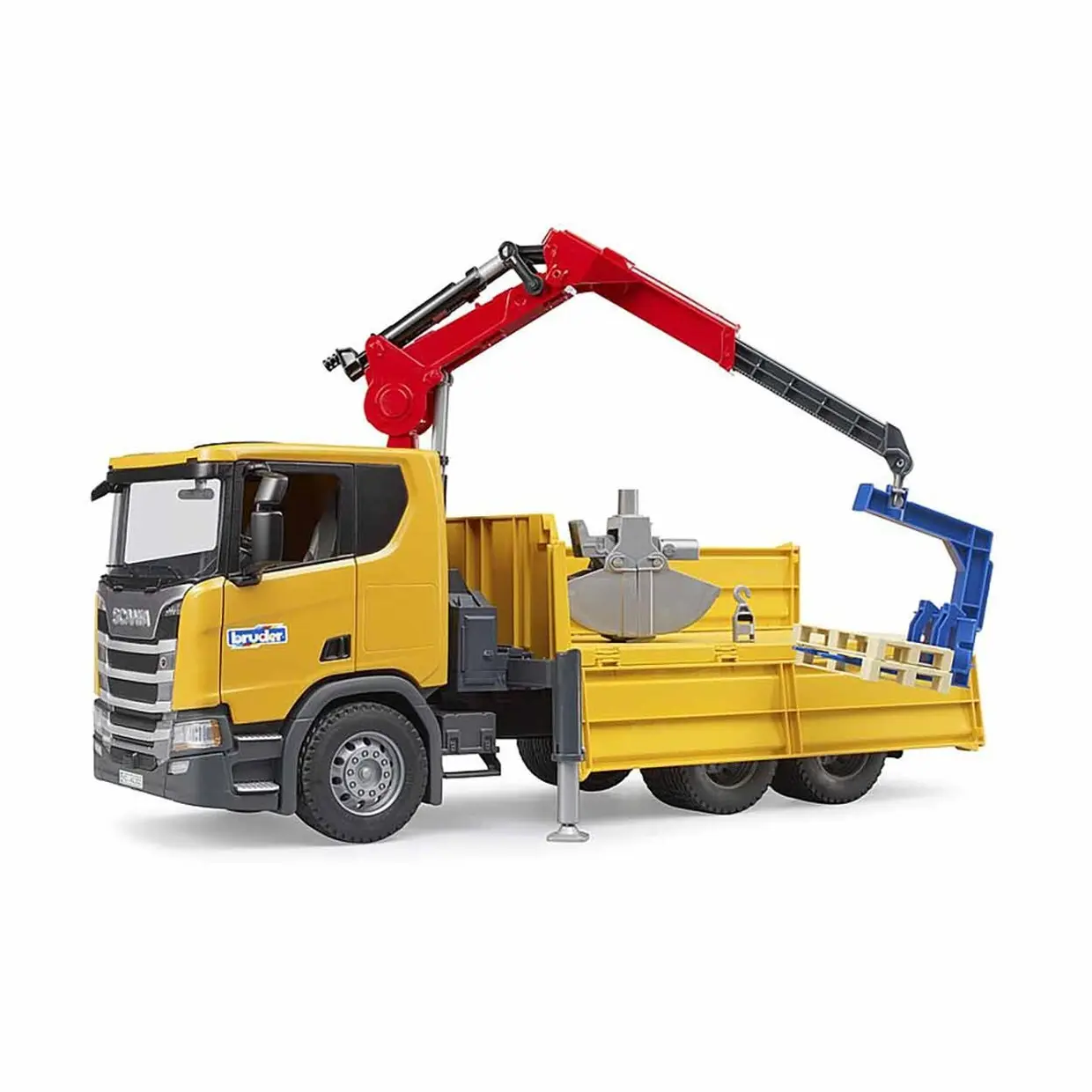 Auto Spiele - scania super 560r Bauwagen mit Zubehör Bruder