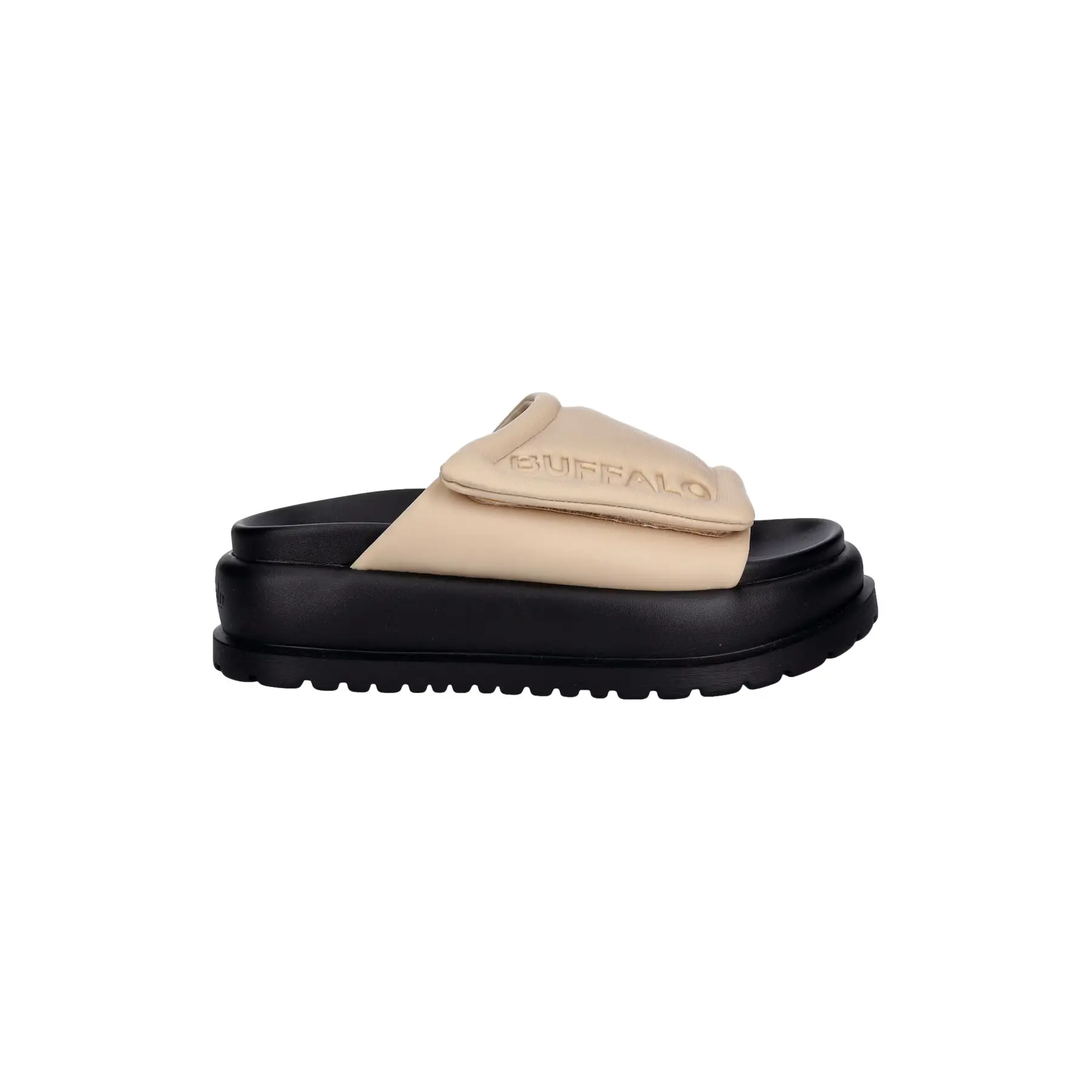 Zoccoli con zeppa Vegan in Nylon Buffalo Palma Velcro