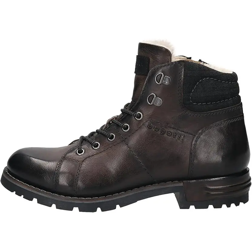 Stivaletti in pelle con lacci Bugatti dark grey