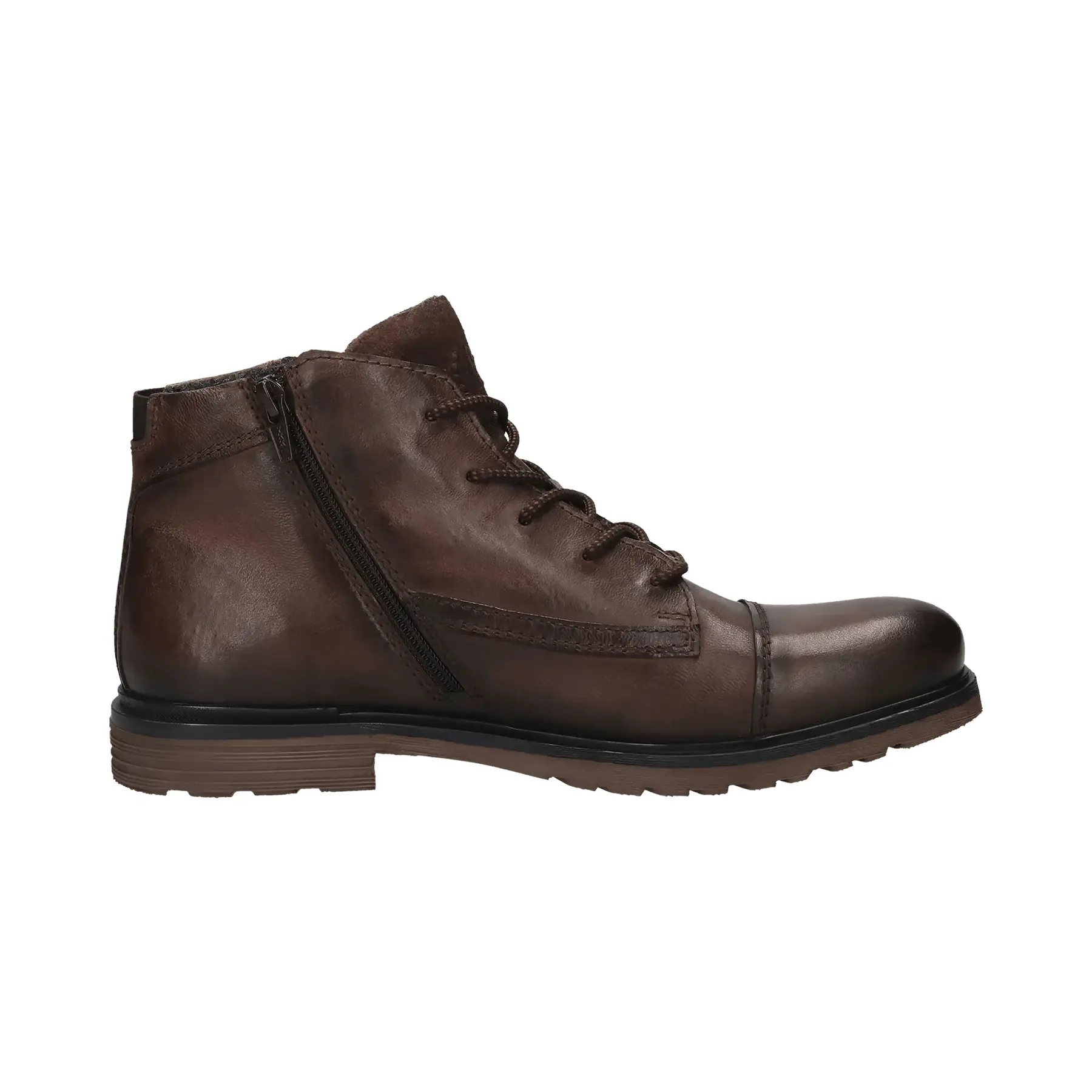 Stivaletti in pelle con lacci Bugatti dark brown