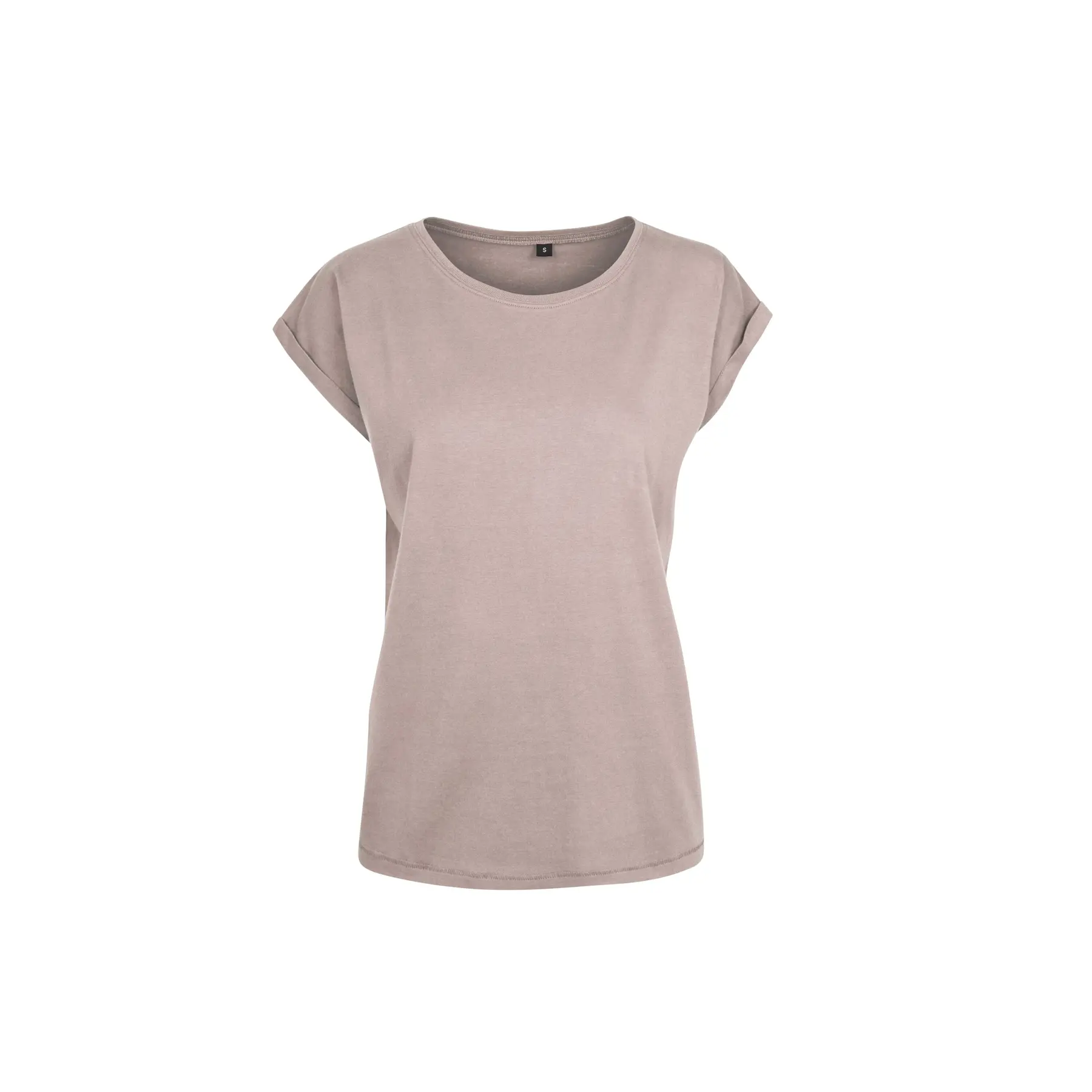 Build Your Brand - Extended Shoulder Dames T-shirt - Dusk Rose maat S