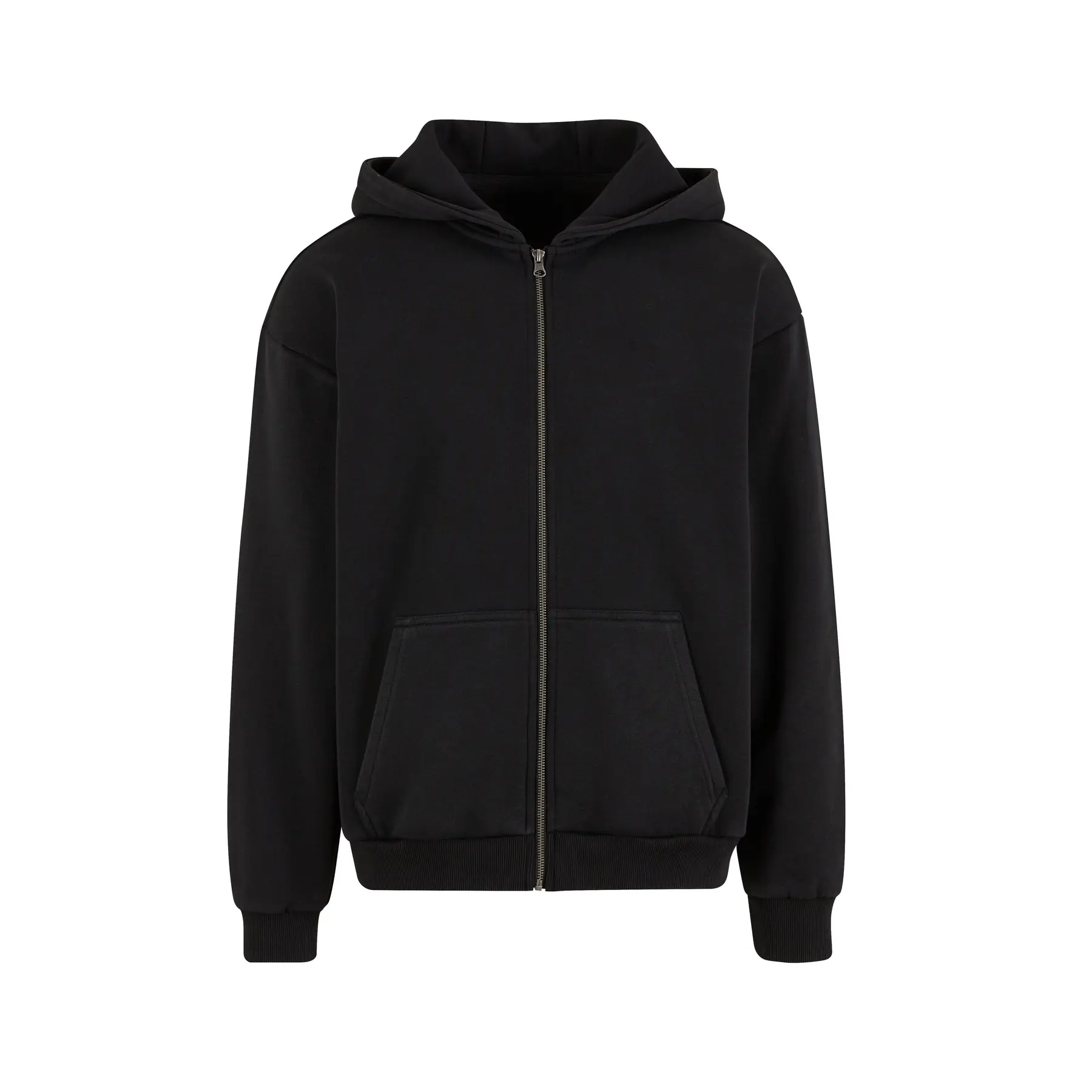 Felpa con cappuccio zip pesante lavato Build Your Brand Stonewash