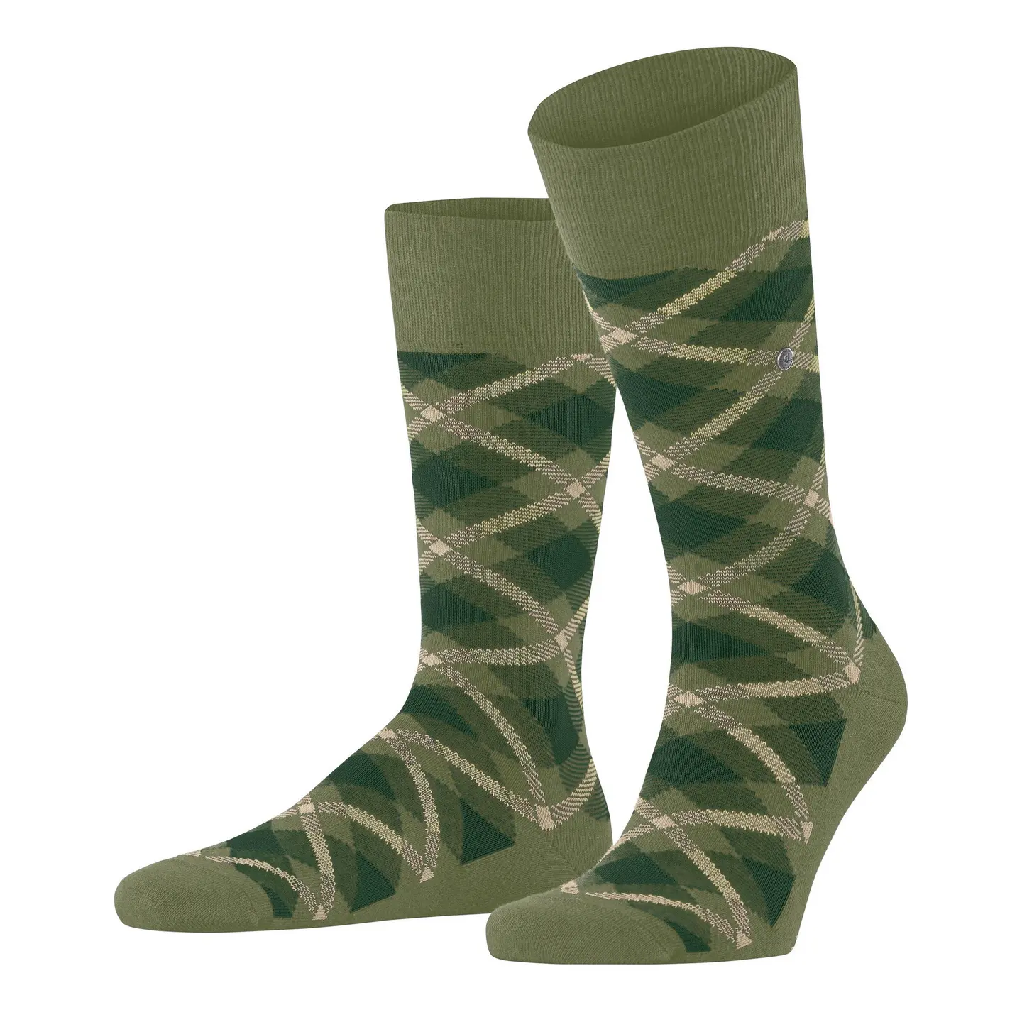 Burlington Tartan gedessineerd katoen sokken heren groen - maat 40-46
