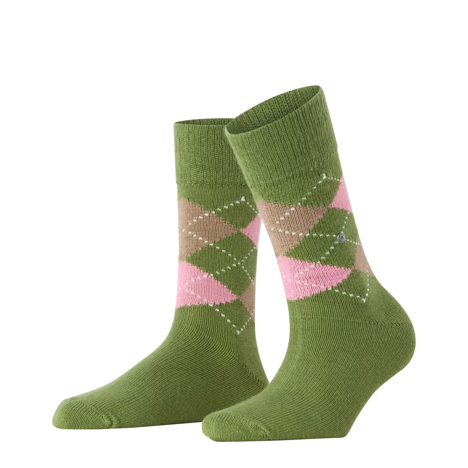 Burlington Whitby gedessineerd materiaal sokken dames groen - maat 36-41