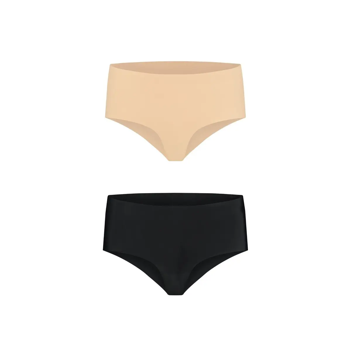Bye Bra Women's Beige High-Waisted Invisible Knickers For (X2)