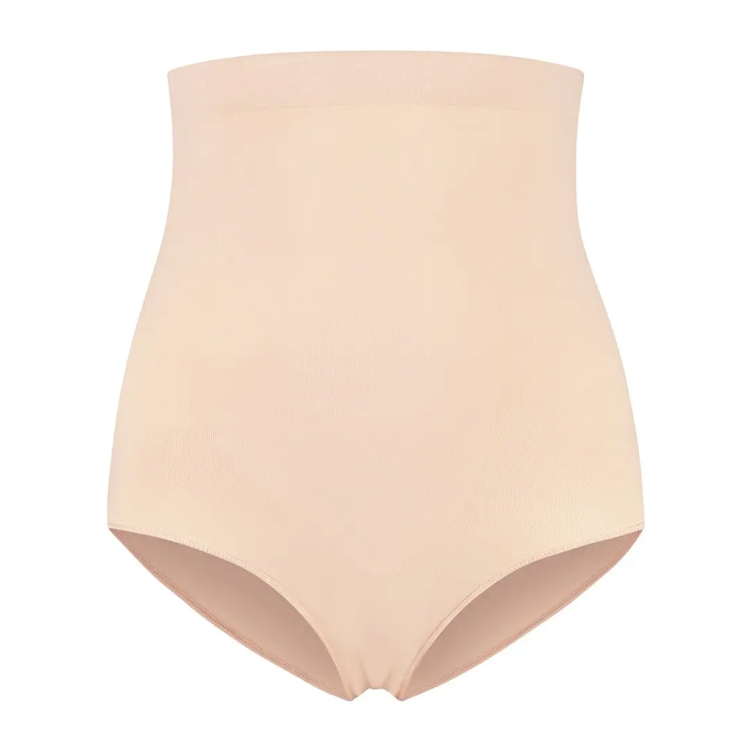 Bye Bra Women's Beige High-Waisted Panties Soft Touch Seamless