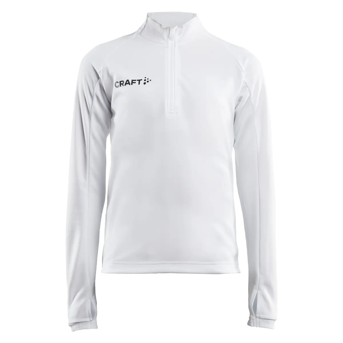 Kinder Sweatshirt mit 1/2 Reißverschluss Craft evolve - Farbe: Weiß