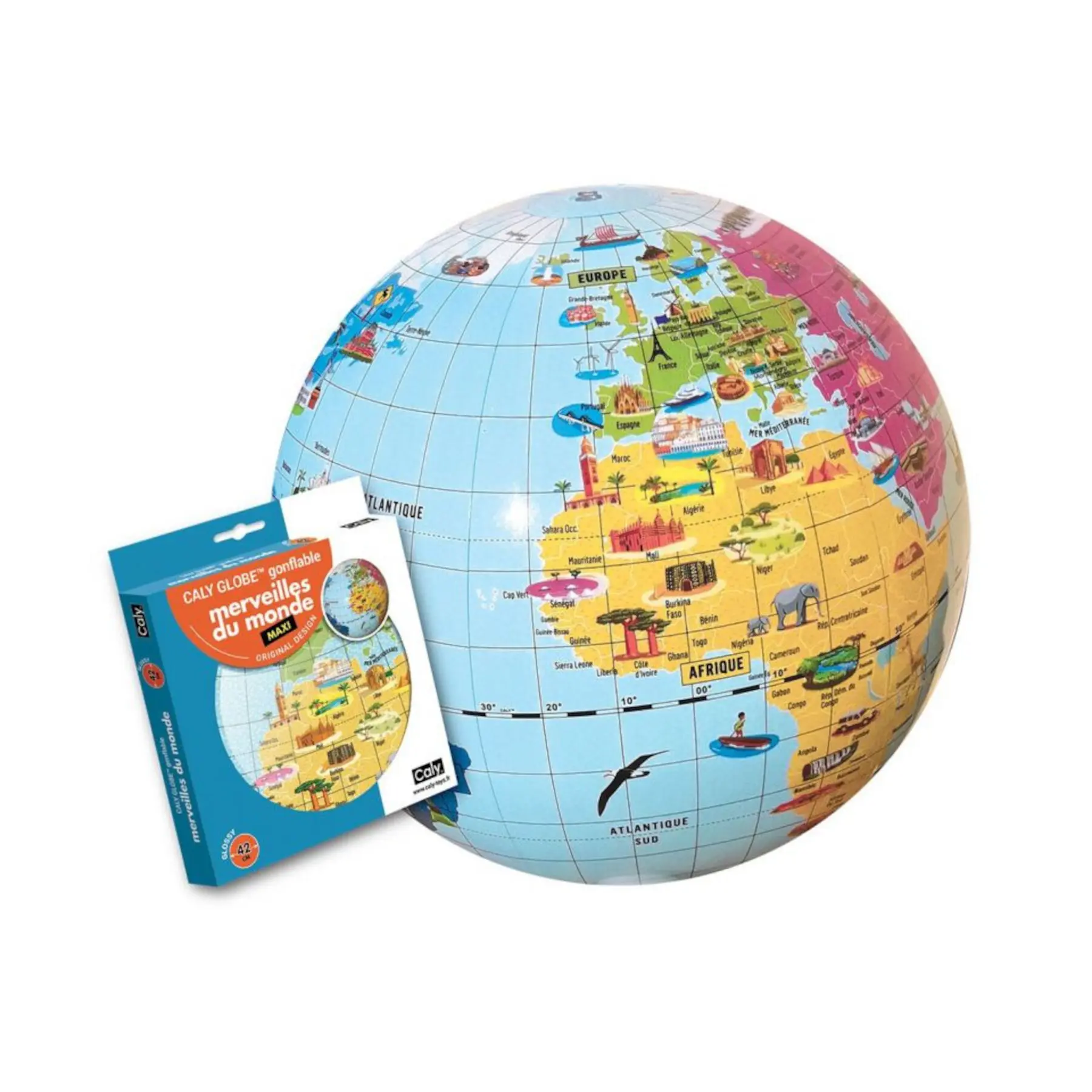 Mappamondo gonfiabile Caly Merveilles Du Monde (x2)