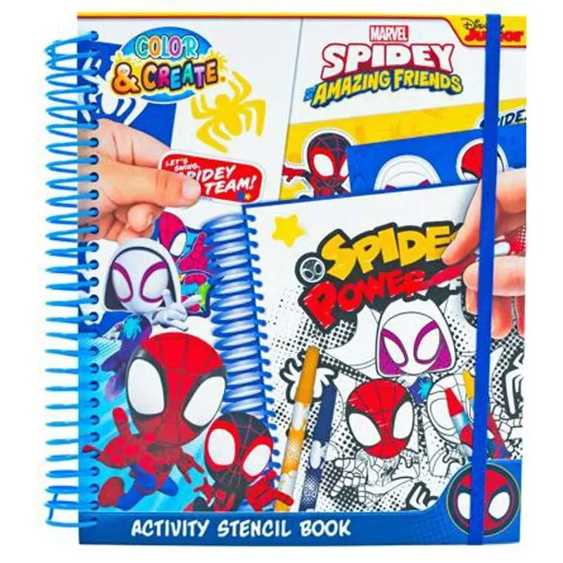 Libro da colorare per bambini con adesivi Canenco Marvel Spiderman