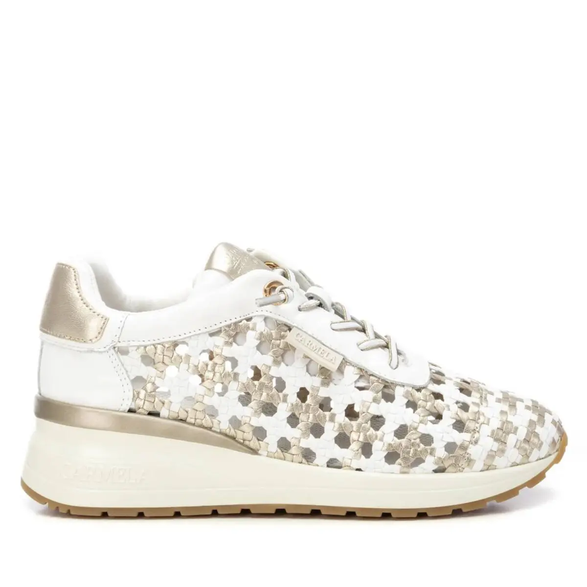 Sneakers a trama intrecciata con dettagli metallici donna Carmela