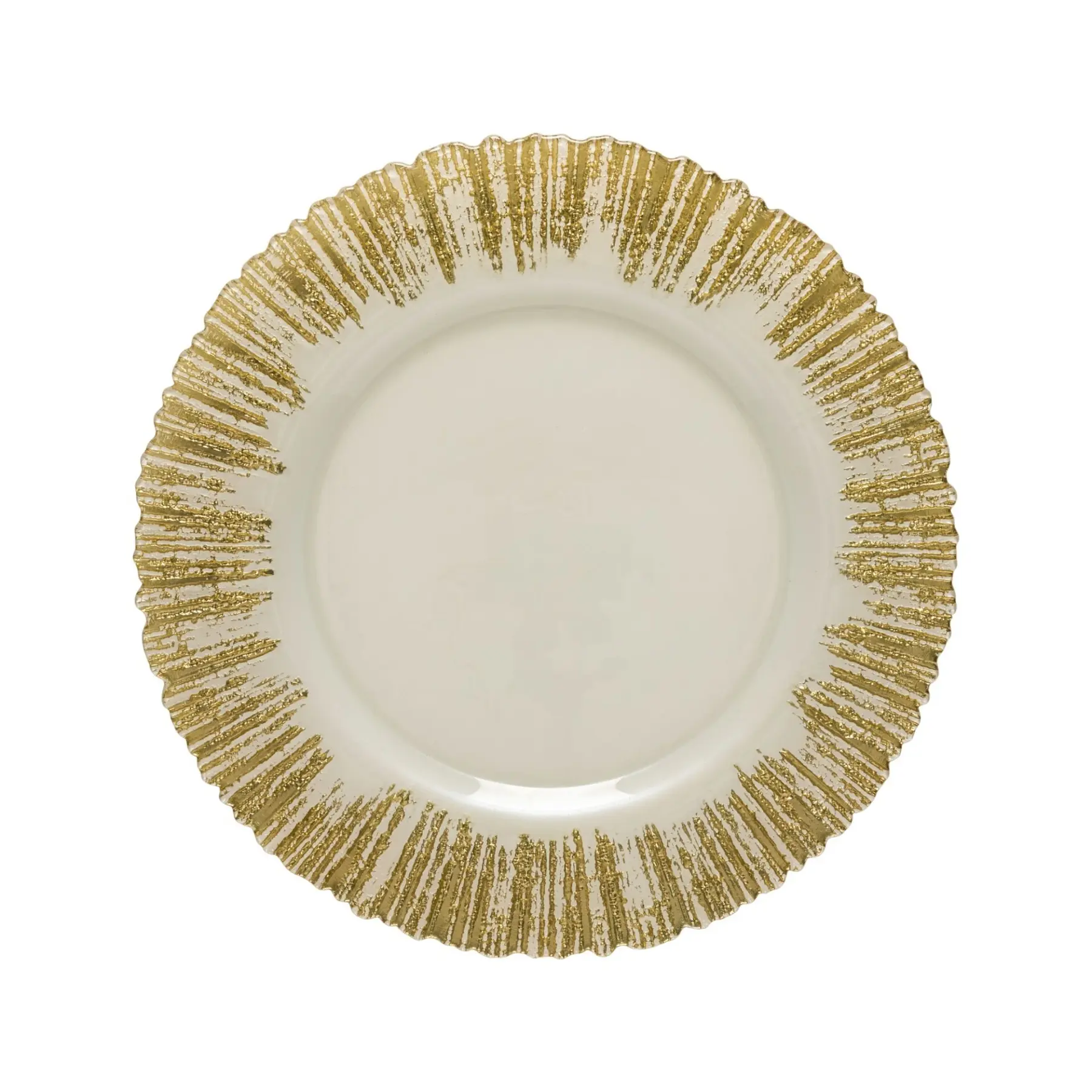 Assiette de présentation en verre avec filet doré Costa Nova Gianna (x6)
