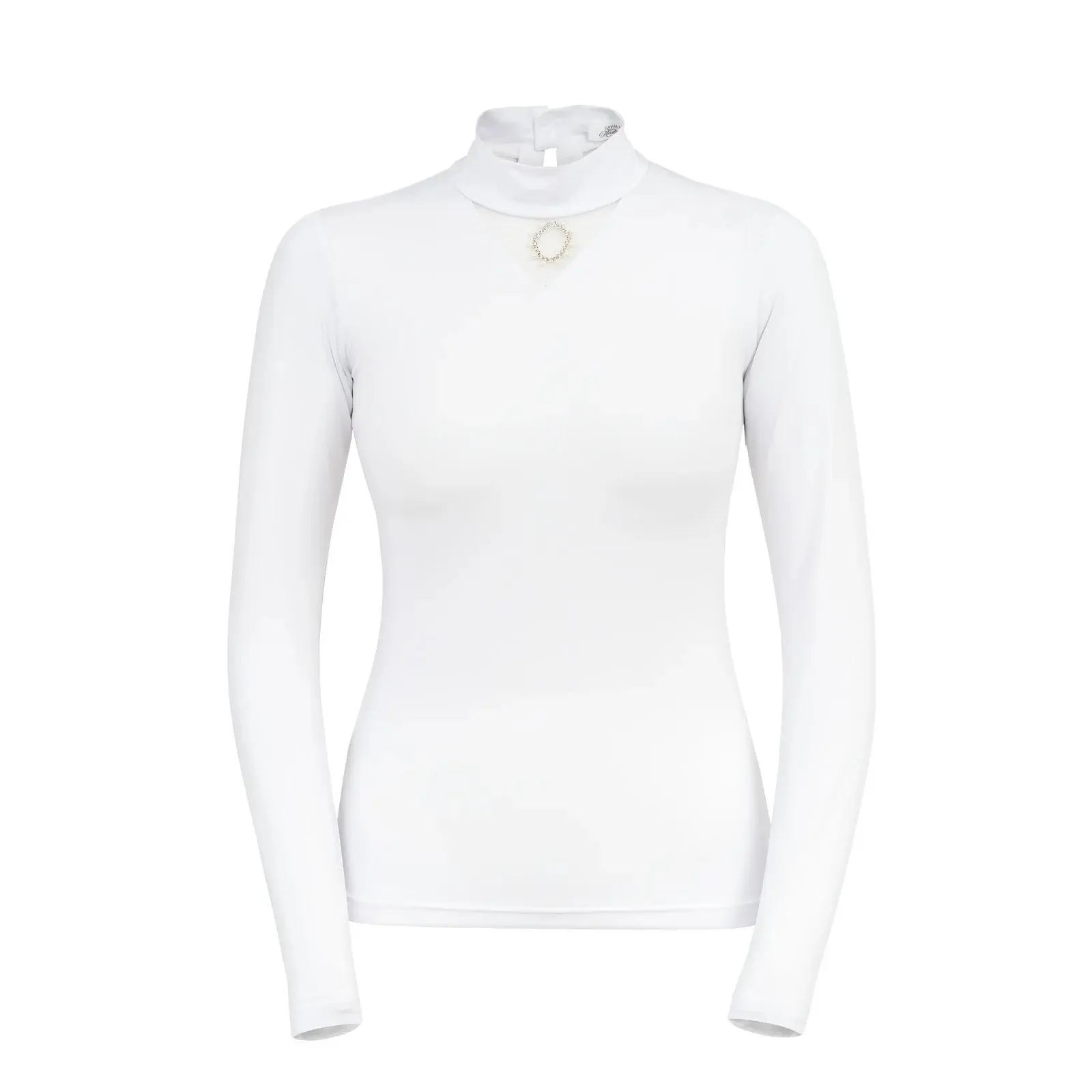 Reittunier-Polo mit langen Ärmeln, Damen Cavalliera Crystal Drop