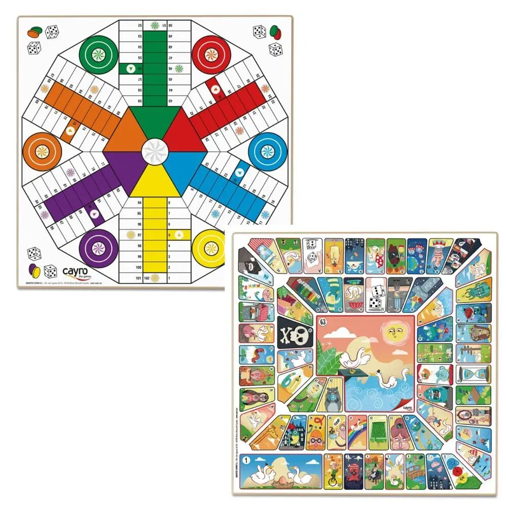 Parcheesi Gesellschaftsspiel aus Holz für 6 Spieler Cayro