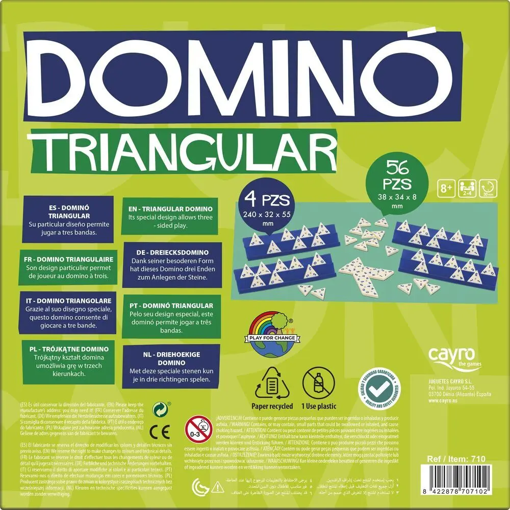 Jeux de société domino triangulaires Cayro Jeux de société domino triangulaires Cayro