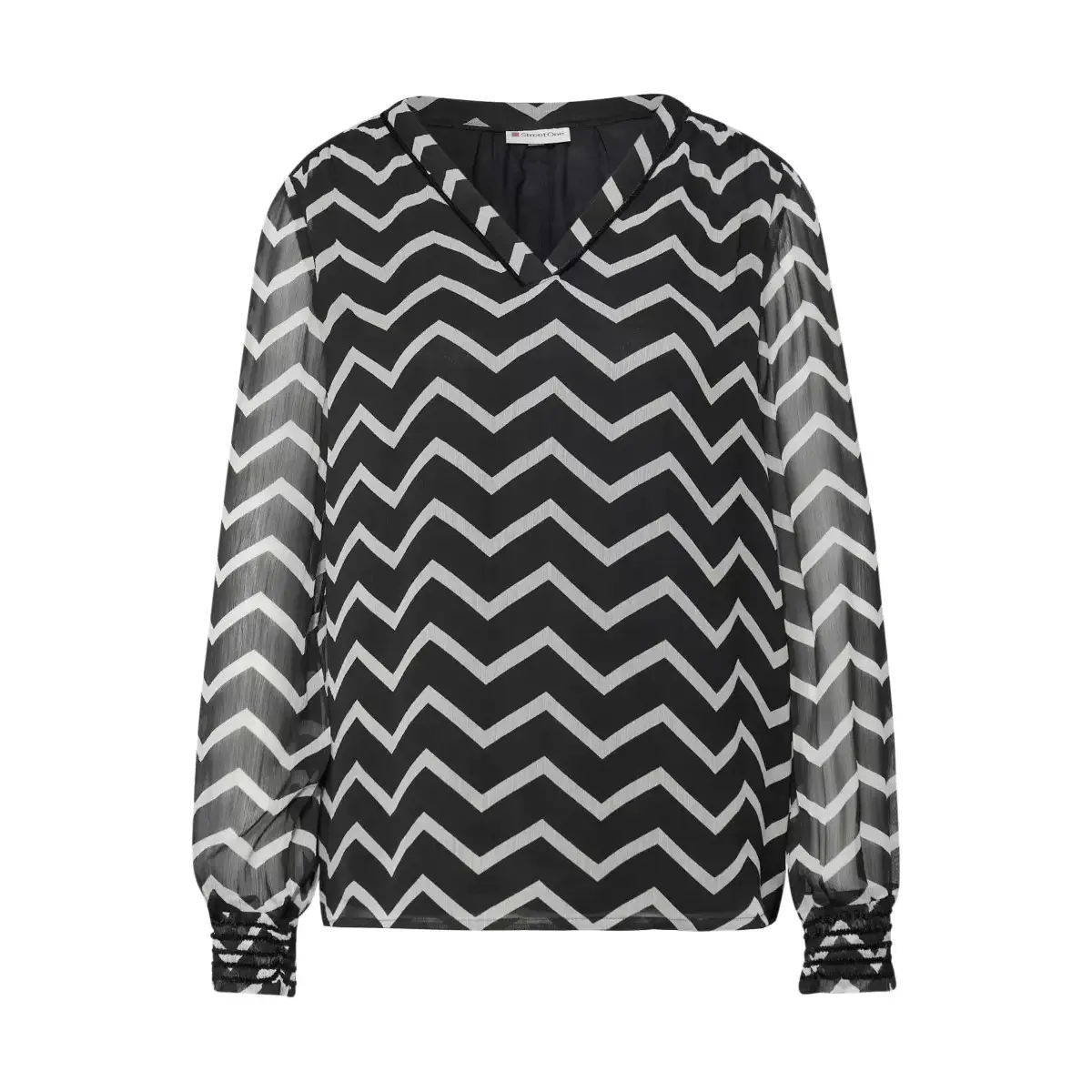Blusa tunica in chiffon con velour donna Cecil