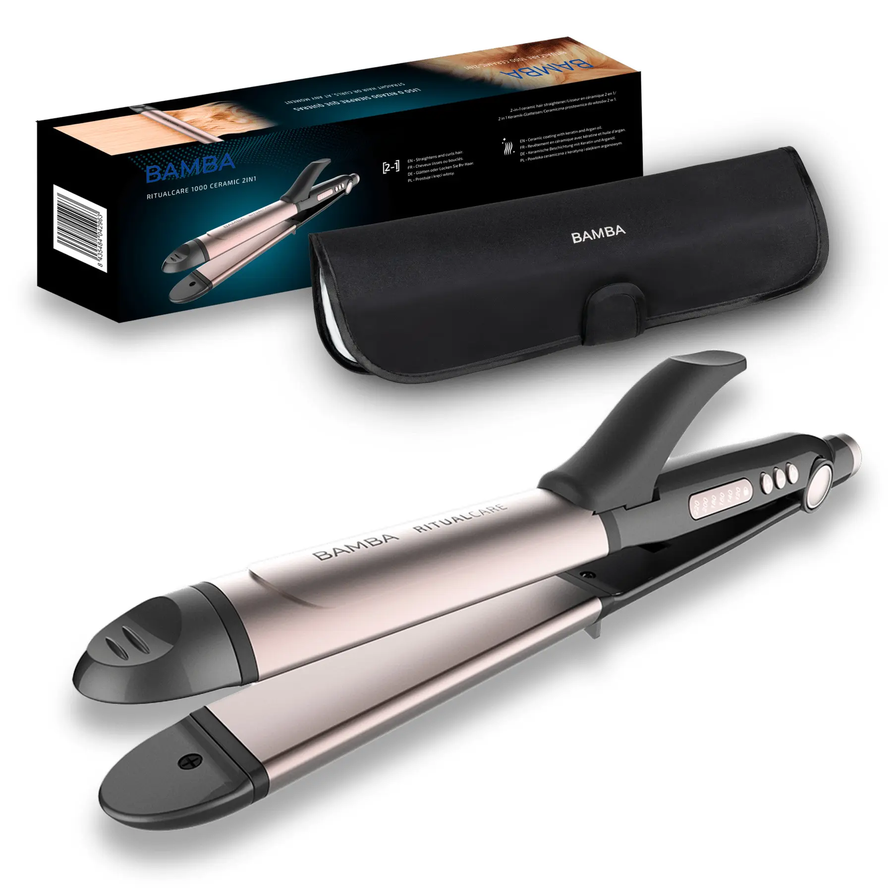 Keramik 2-in-1 Haarglätter für Frauen Cecotec Bamba Ritualcare 1000