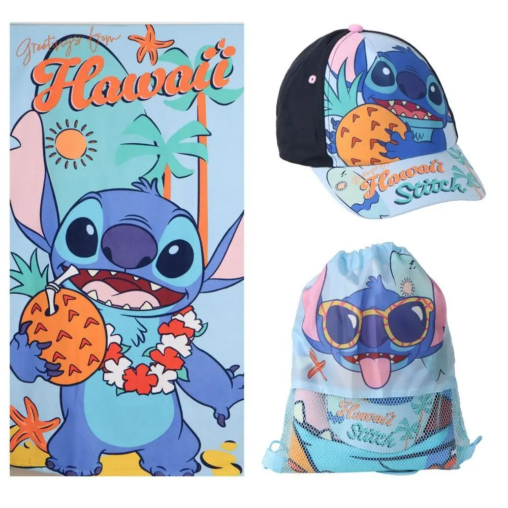 Handtuch-, Tasche- und Mützenset Cerda Stitch