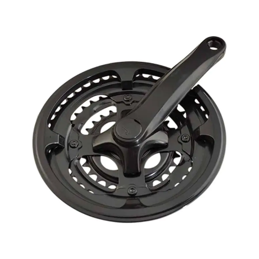 Guarnitura tripla in acciaio con pedivelle rivestite in plastica Sélection CGN L152