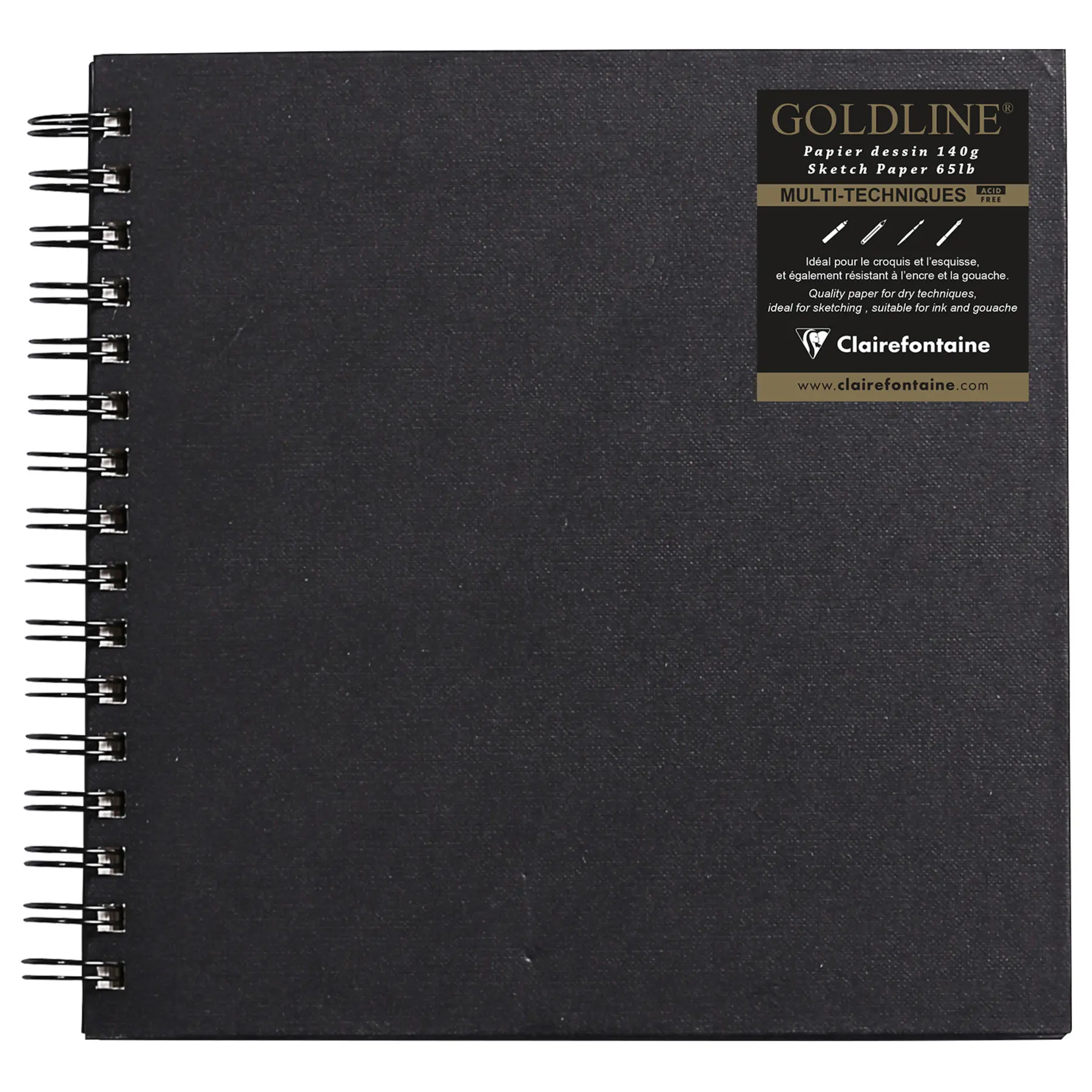 Carnet collé 64 feuilles Clairefontaine Goldline RI