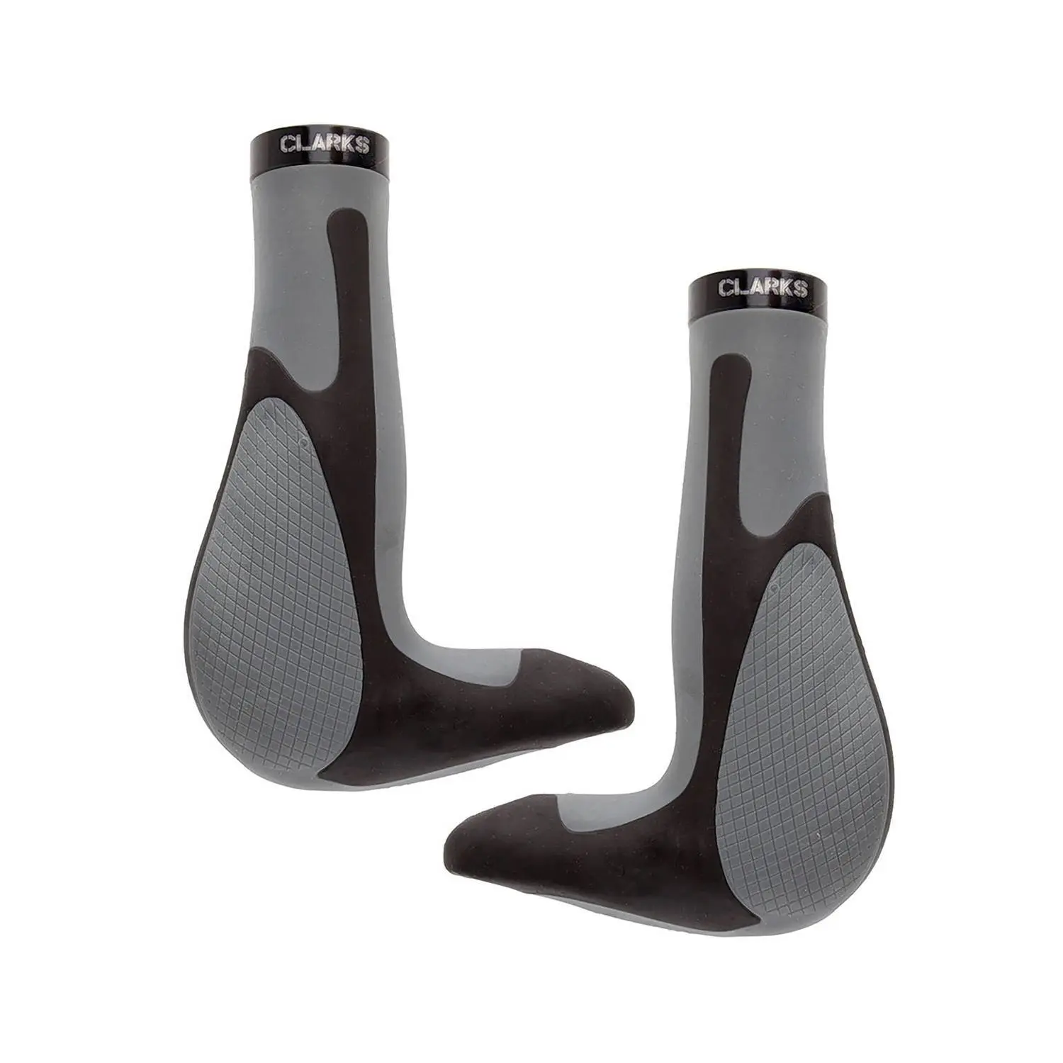 Ergonomische Fahrradgriffe aus Gummi und Aluminium mit Klemme Clarks Cycle Systems
