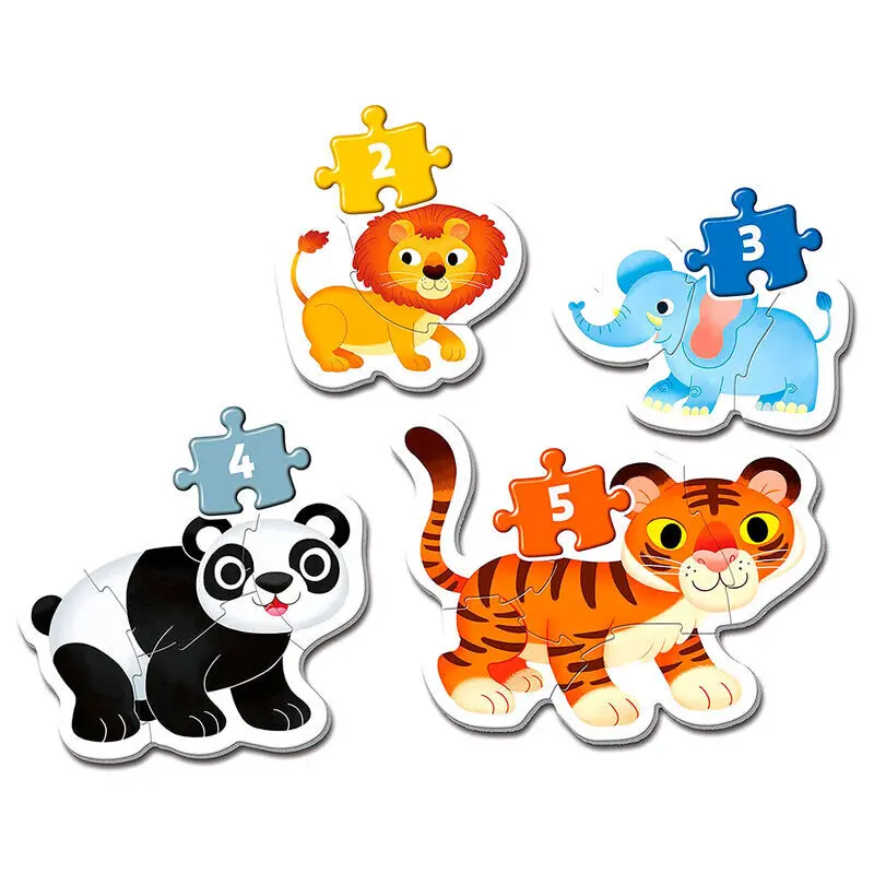 Puzzle De 3-6-9-12 PièCes Enfant Clementoni Wild Animals My First-image
