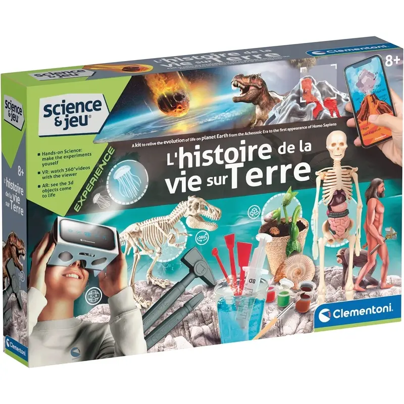 Bildende Spiele Set Geschichte des Lebens auf der Erde Clementoni