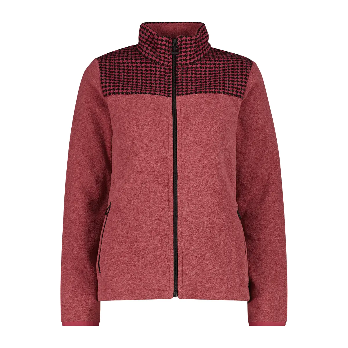 Felpa in pile con zip e stampa donna CMP