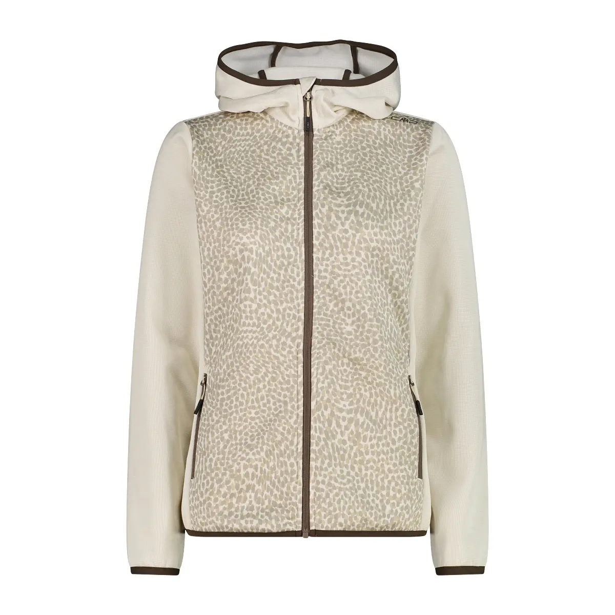 Damen Kapuzenpullover mit meliertem Leopardenmuster CMP Knit Tech