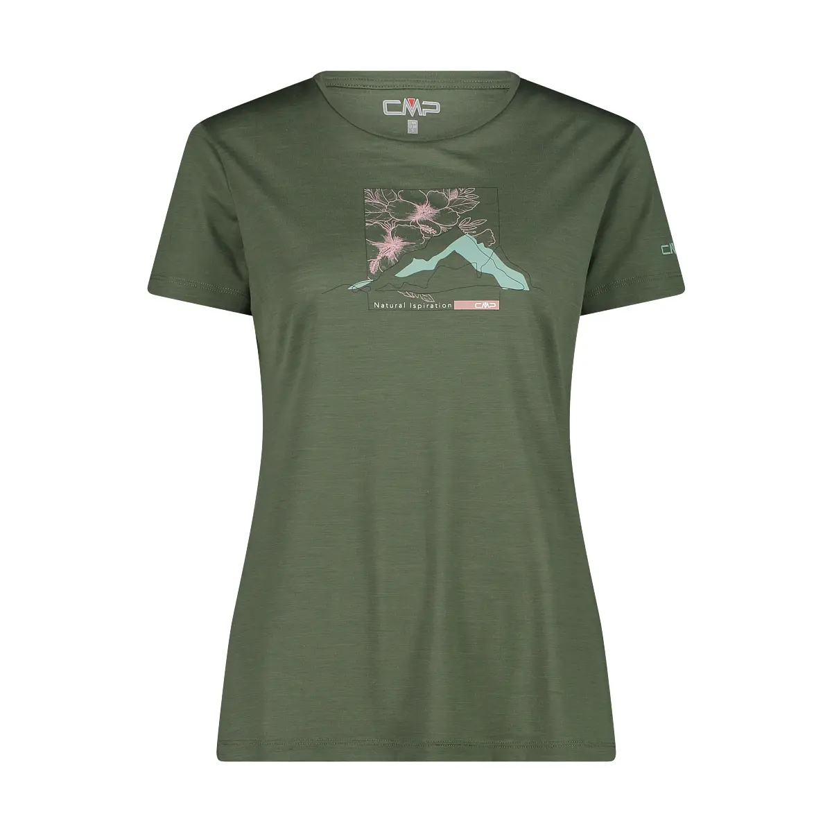 T-shirt girocollo in lana merino donna CMP